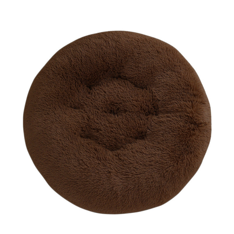 Round Pet Mat Dog Bed Plush Warm Sleep Dog Bed