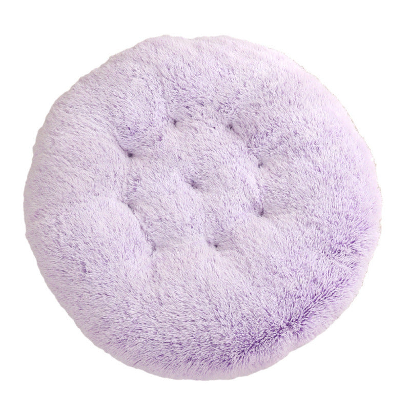 Round Pet Mat Dog Bed Plush Warm Sleep Dog Bed