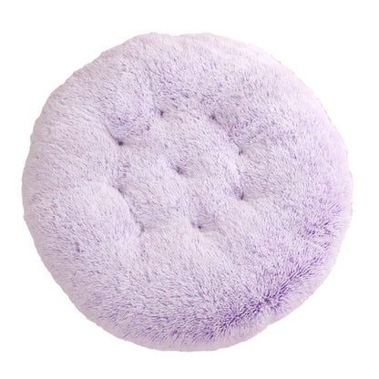 Round Pet Mat Dog Bed Plush Warm Sleep Dog Bed