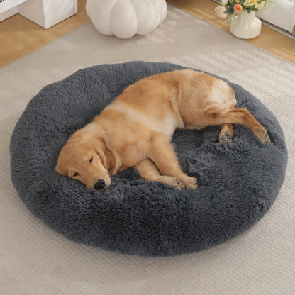 Round Pet Mat Dog Bed Plush Warm Sleep Dog Bed