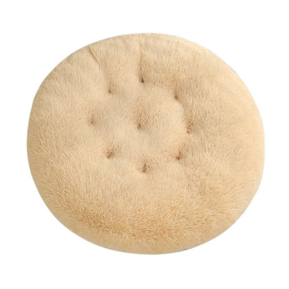 Round Pet Mat Dog Bed Plush Warm Sleep Dog Bed