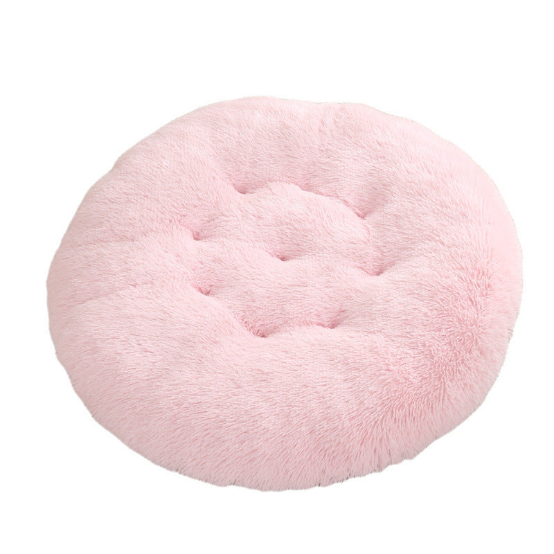 Round Pet Mat Dog Bed Plush Warm Sleep Dog Bed