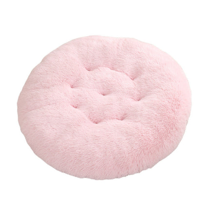 Round Pet Mat Dog Bed Plush Warm Sleep Dog Bed