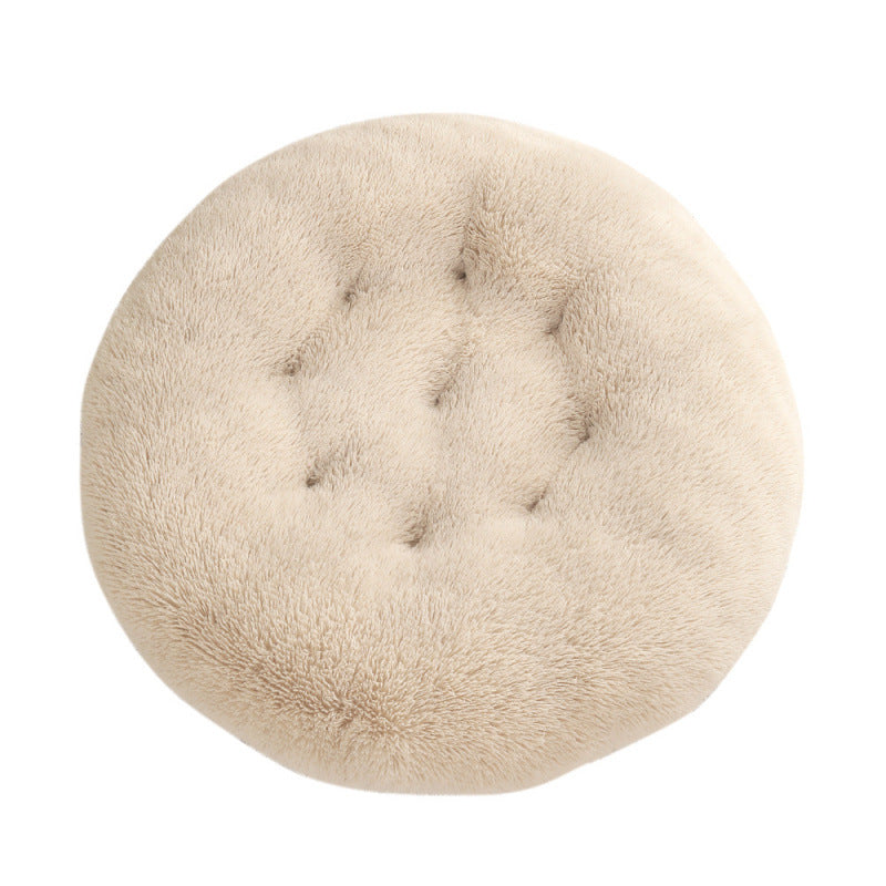 Round Pet Mat Dog Bed Plush Warm Sleep Dog Bed