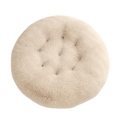 Round Pet Mat Dog Bed Plush Warm Sleep Dog Bed