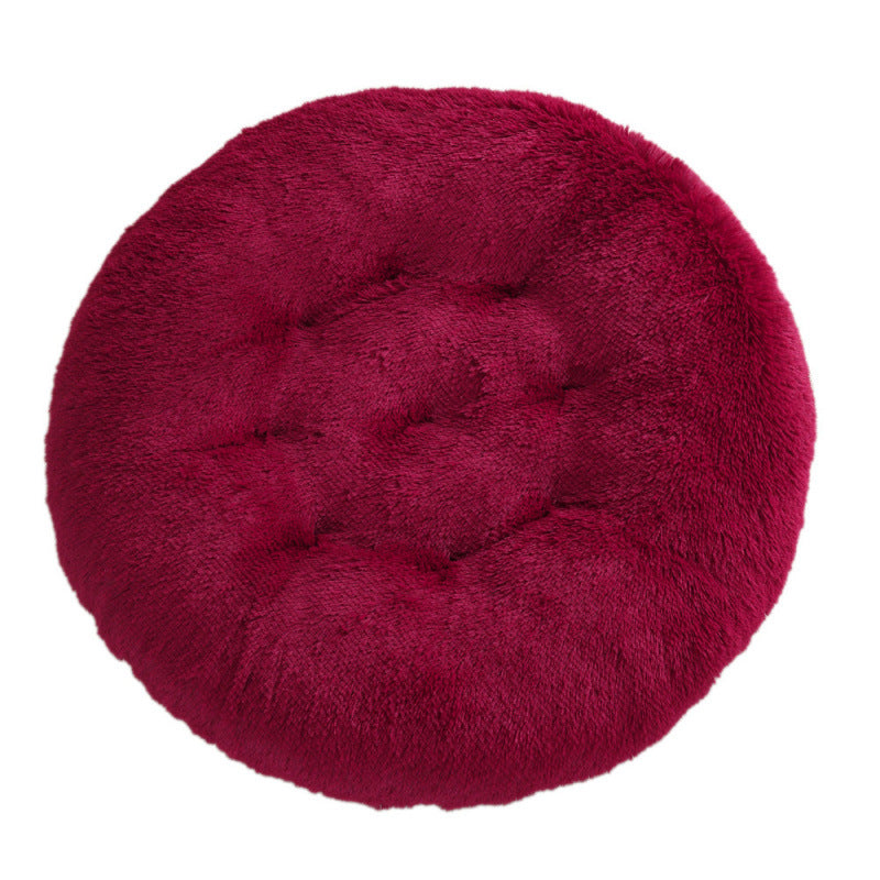 Round Pet Mat Dog Bed Plush Warm Sleep Dog Bed