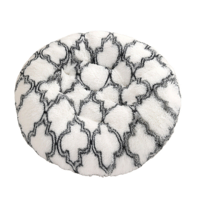 Round Pet Mat Dog Bed Plush Warm Sleep Dog Bed