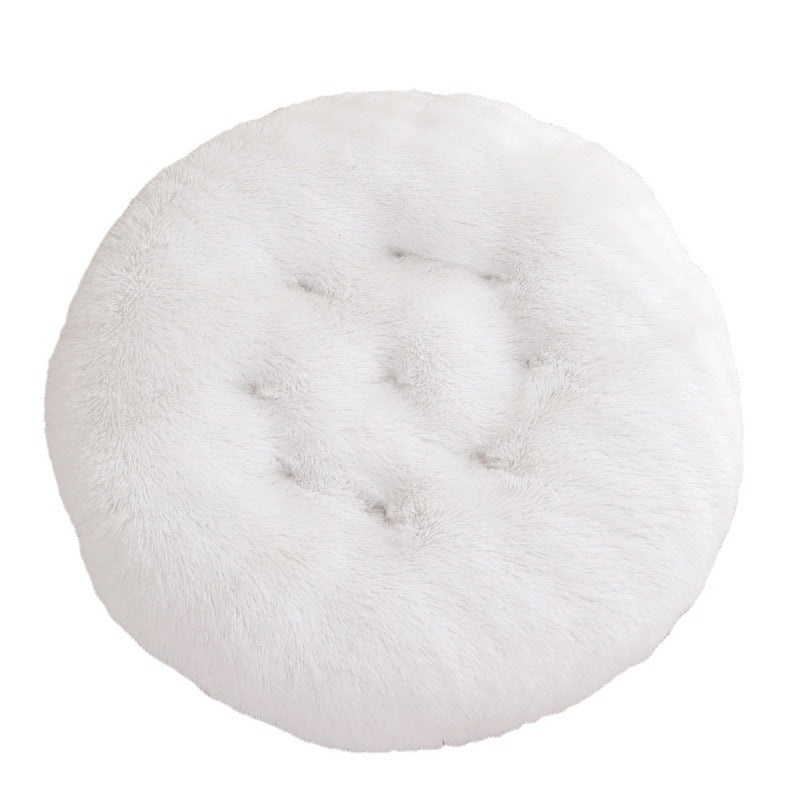Round Pet Mat Dog Bed Plush Warm Sleep Dog Bed
