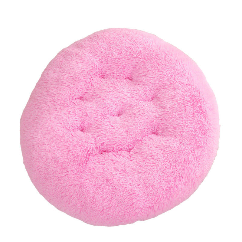 Round Pet Mat Dog Bed Plush Warm Sleep Dog Bed