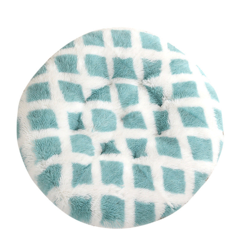 Round Pet Mat Dog Bed Plush Warm Sleep Dog Bed