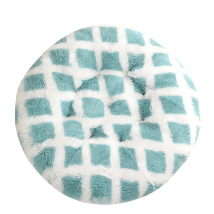 Round Pet Mat Dog Bed Plush Warm Sleep Dog Bed