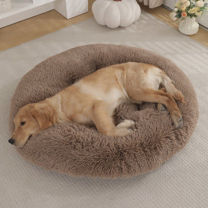 Round Pet Mat Dog Bed Plush Warm Sleep Dog Bed