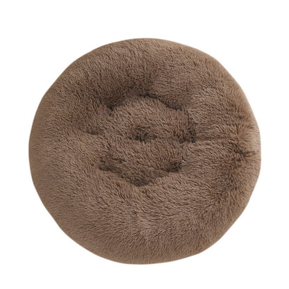 Round Pet Mat Dog Bed Plush Warm Sleep Dog Bed