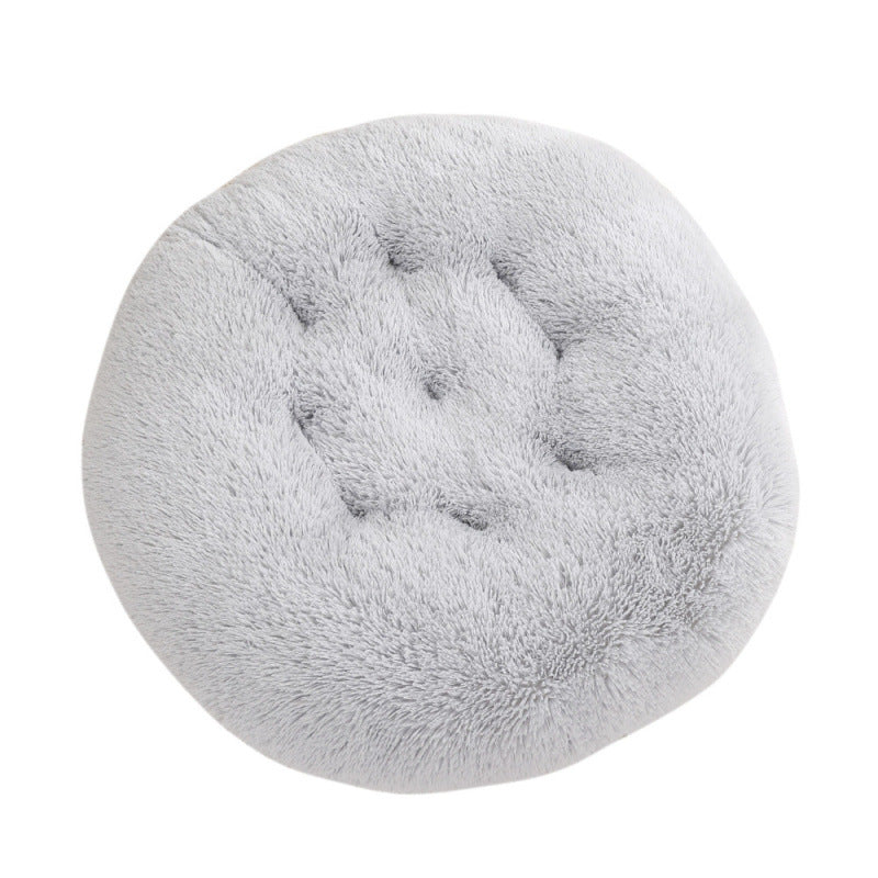 Round Pet Mat Dog Bed Plush Warm Sleep Dog Bed